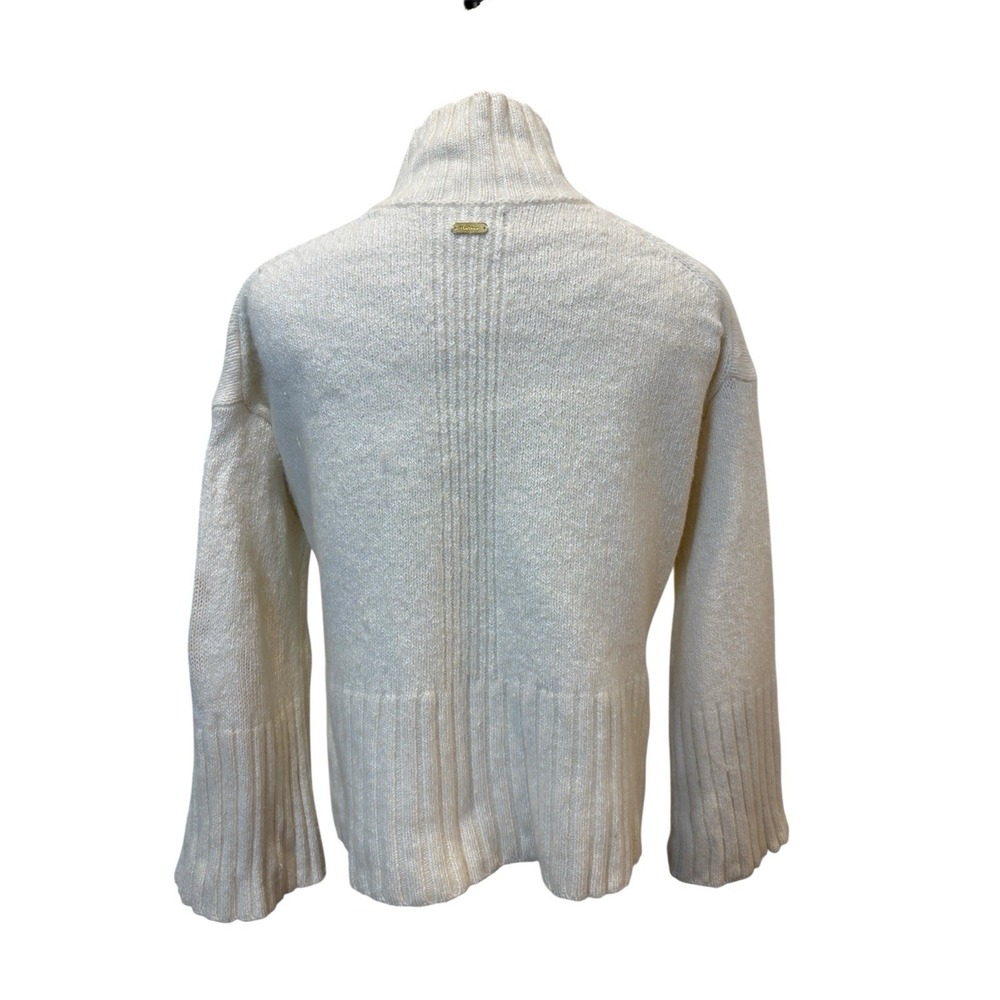 Barbour Women's Cropped Sweater Ivory Wool Blend Sz 6 Quiet Luxury Minimalist - Picture 5 of 8